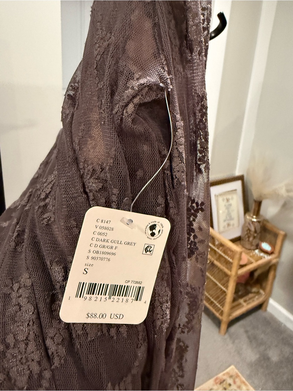 Free People Sheer Lace Long Sleeve Maxi Dress in Brown - Picture 2 of 3